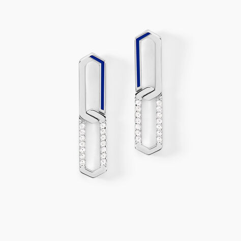 Boucles D'oreilles Pendantes Infini Pop Argent Blanc Oxyde Zirconium - Boucles d'oreilles fantaisie Femme | Histoire d&rsquo;Or