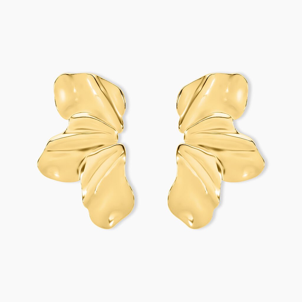Boucles D'oreilles Puces Myria Acier Jaune - Boucles d'oreilles fantaisie Femme | Histoire d&rsquo;Or