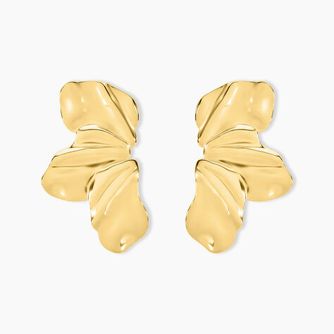 Boucles D'oreilles Puces Myria Acier Jaune - Boucles d'oreilles fantaisie Femme | Histoire d&rsquo;Or
