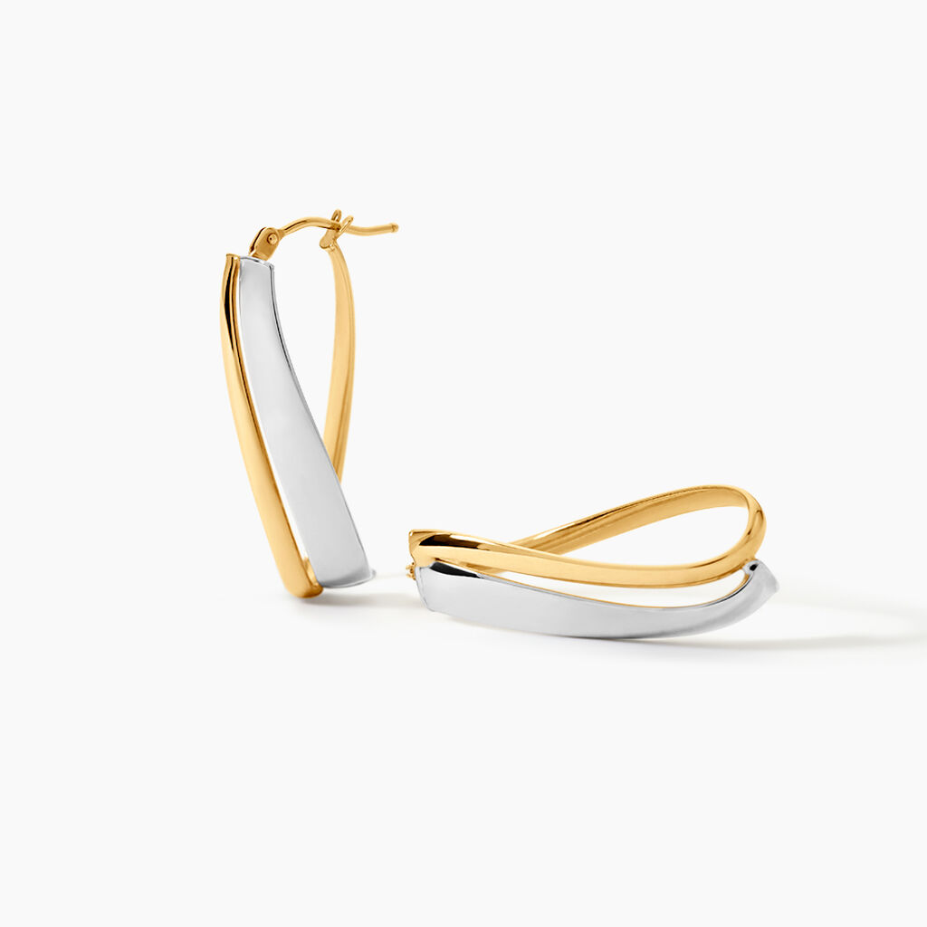 Cr&eacute;oles Ayliz Or Bicolore - Boucles d'oreilles cr&eacute;oles Femme | Histoire d&rsquo;Or