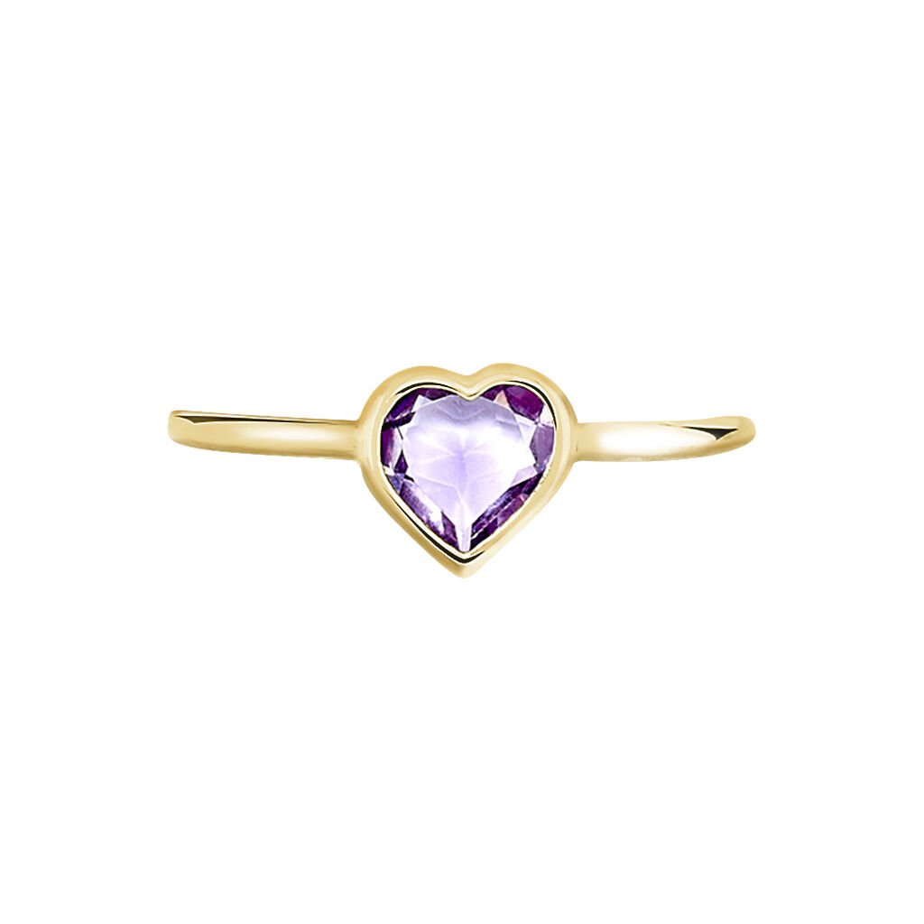 Bague Marsie Or Jaune Am&eacute;thyste - Bagues solitaires Femme | Histoire d&rsquo;Or