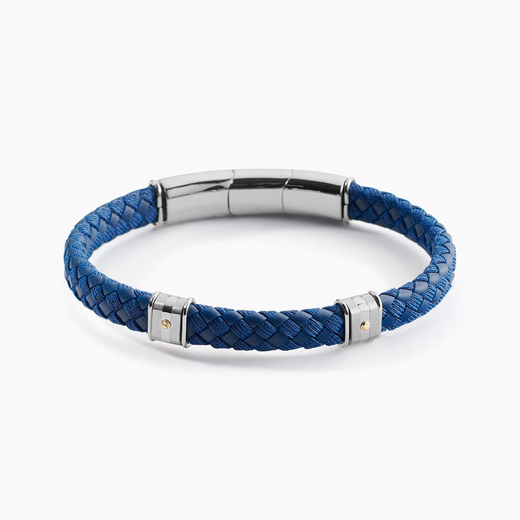 Bracelet Jourdan Kamen Cuir Bleu - Nouveautés bijoux Homme | Histoire d’Or