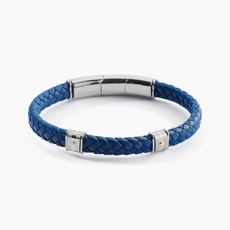 Bracelet Jourdan Kamen Cuir Bleu - Nouveautés bijoux Homme | Histoire d’Or