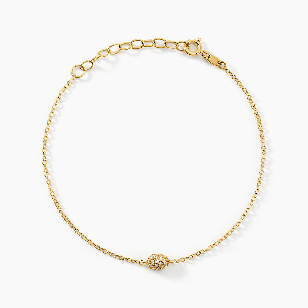 Bracelet Tiwa Argent Jaune Oxyde De Zirconium - Bracelets Femme | Histoire d’Or