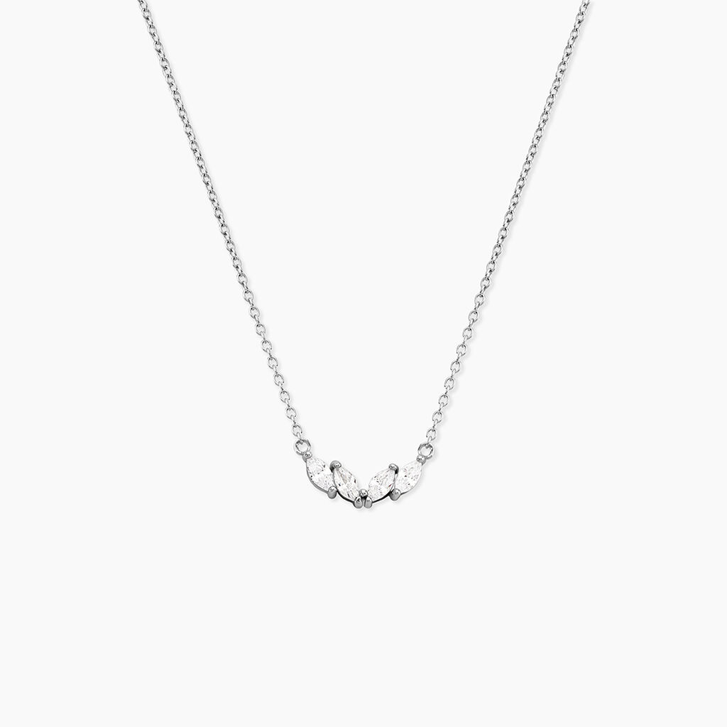 Collier Eclat D'Aurore Argent Blanc Oxyde De Zirconium - Colliers fantaisie Femme | Histoire d&rsquo;Or