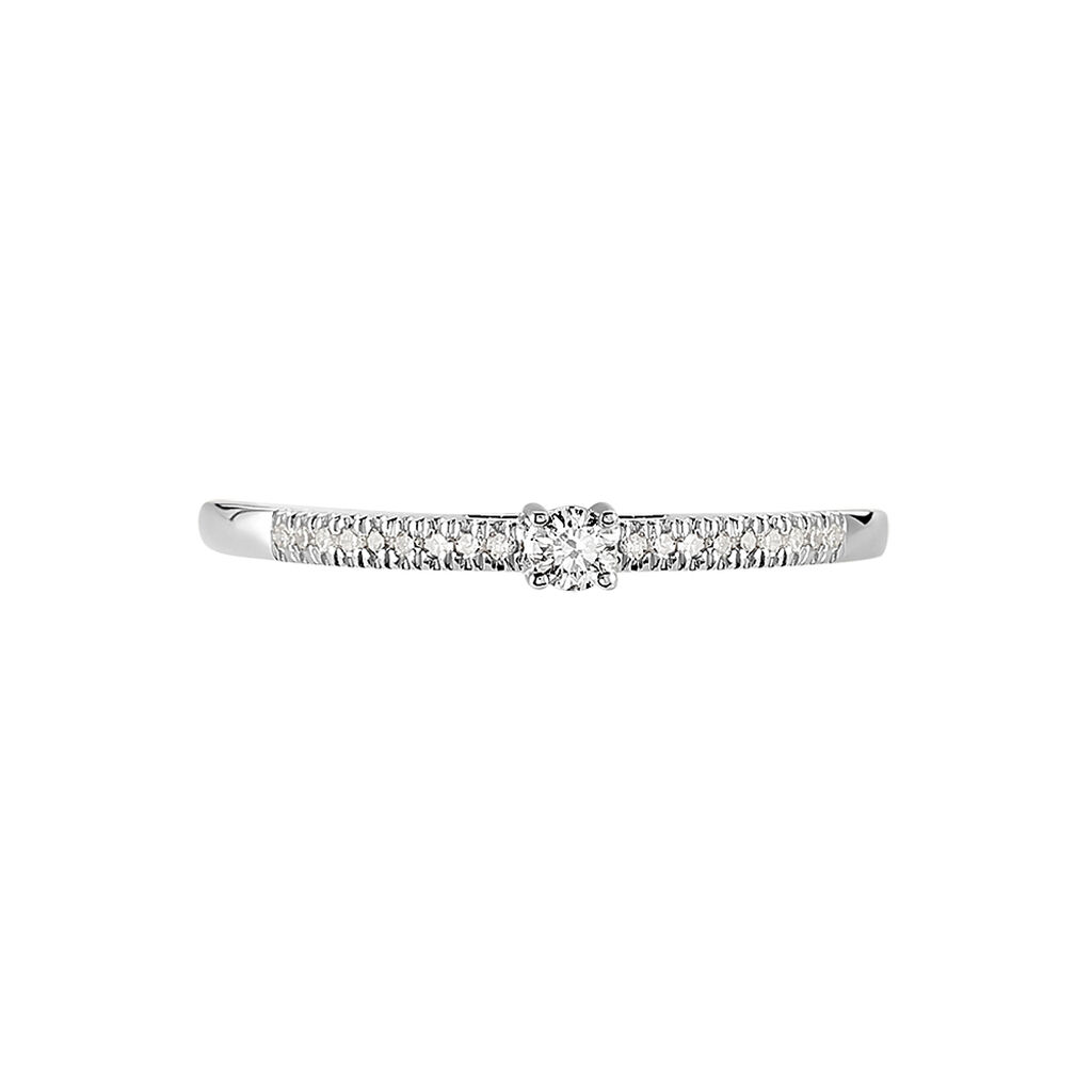Bague Eliisa Platine Blanc Diamant - Bagues solitaires Femme | Histoire d’Or