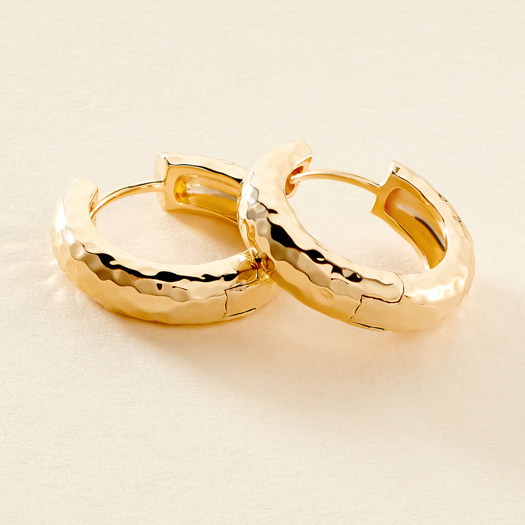 Créoles Ariane Plaqué Or Jaune - Boucles d'oreilles créoles Femme | Histoire d’Or