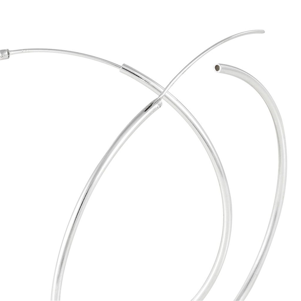 Créoles Argent Blanc Olympia - Boucles d'oreilles créoles Femme | Histoire d’Or