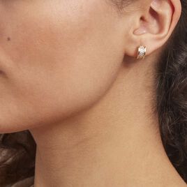 Demi Créoles Dorynea Plaqué Or Jaune Oxyde De Zirconium - Boucles d'oreilles créoles Femme | Histoire d’Or