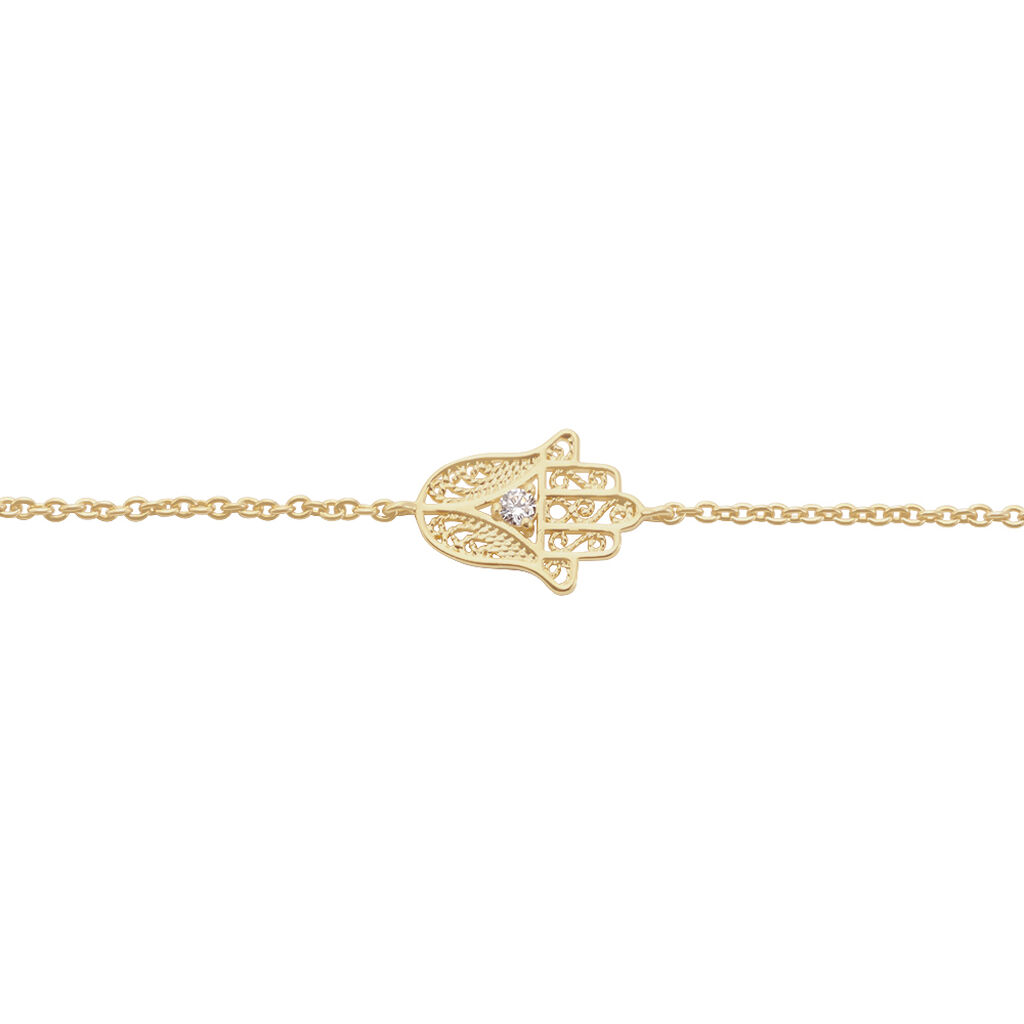 Bracelet Plaqué Or Stijn Oxyde De Zirconium - Bracelets Main de Fatma Femme | Histoire d’Or