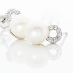 Boucles D'oreilles Pendantes Lilio Argent  Perle De Culture Et Oxyde - Boucles d'oreilles fantaisie Femme | Histoire d&rsquo;Or