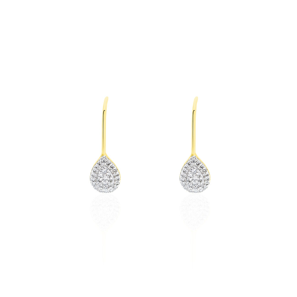 Boucles D’oreilles Pendantes Ursanne Or Jaune Diamants
