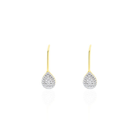 Boucles D'oreilles Pendantes Ursanne Or Jaune Diamants - Boucles d'oreilles pendantes Femme | Histoire d’Or