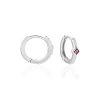 Créoles Fane Argent Rhodié Oxyde De Zirconium
