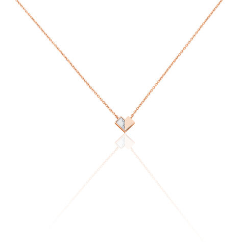 Collier Rossana Argent Rose Pierre De Synthese - Colliers Coeur Femme | Histoire d’Or