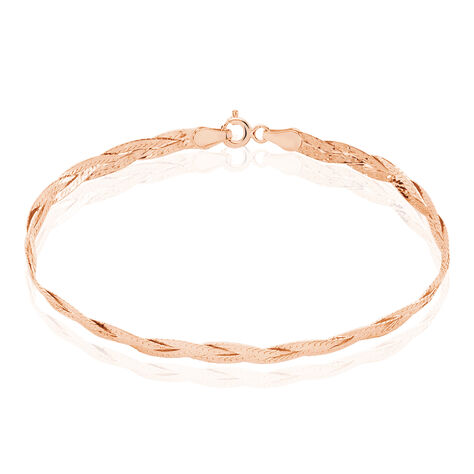 Bracelet Jasmin Tresse Or Rose - Bracelets cha&icirc;ne Femme | Histoire d&rsquo;Or