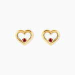 Boucles D'oreilles Puces Martella Or Jaune Rubis - Clous d'oreilles Femme | Histoire d&rsquo;Or