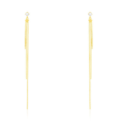 Boucles D'oreilles Pendantes Carrine Or Jaune Oxyde De Zirconium - Boucles d'oreilles pendantes Femme | Histoire d’Or