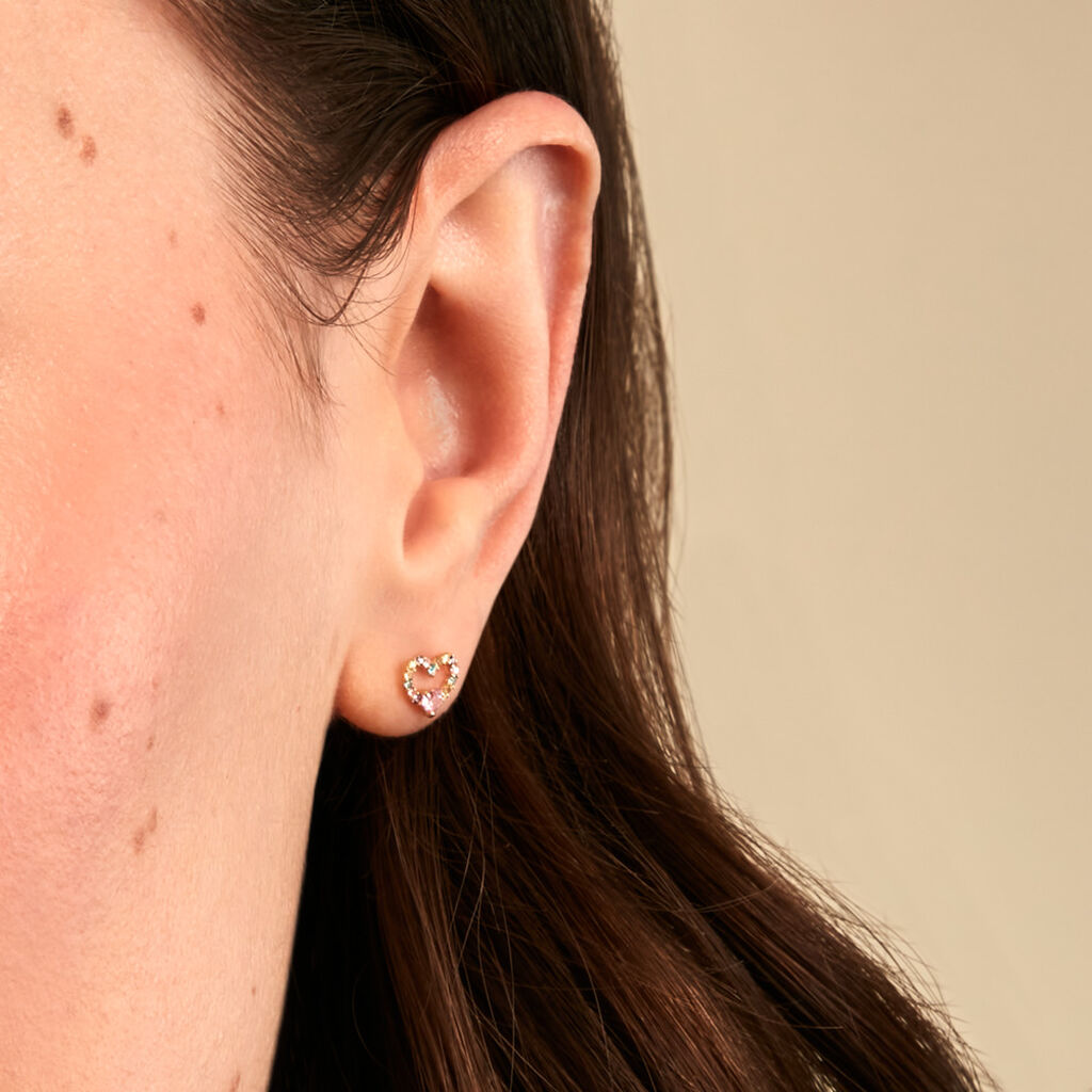 Boucles D'Oreilles Puces Bohumir Or Jaune Oxyde De Zirconium - Clous d'oreilles Enfant | Histoire d&rsquo;Or