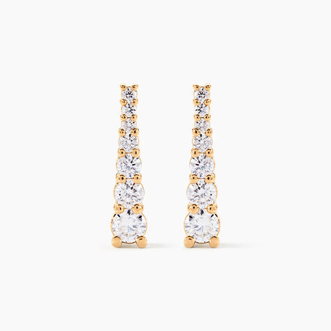 Boucles D'oreilles Pendantes Plaqu&eacute; Or Beisiris Oxydes De Zirconium - Boucles d'oreilles fantaisie Femme | Histoire d&rsquo;Or
