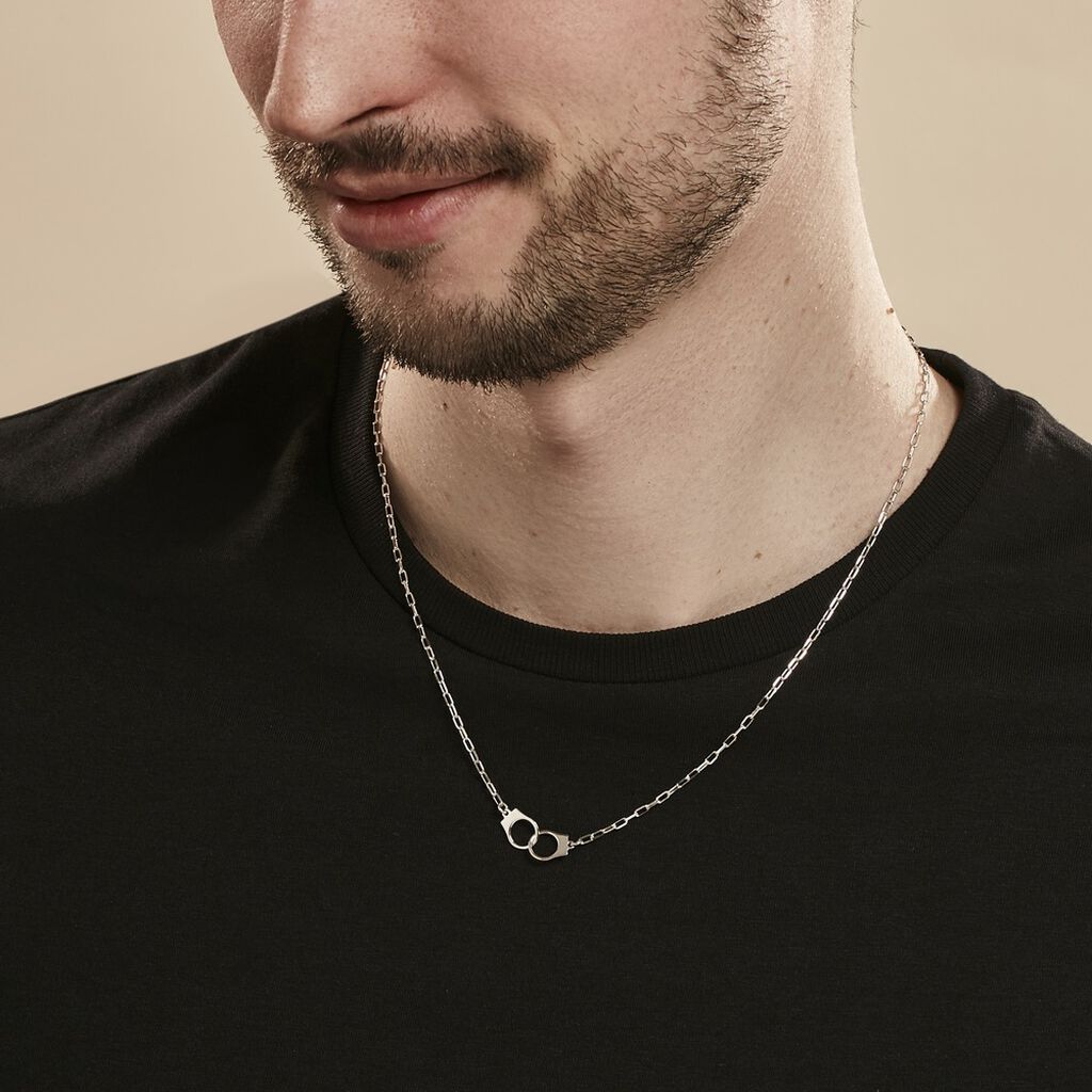 Collier Argent Blanc Sent - Colliers fantaisie Homme | Histoire d’Or