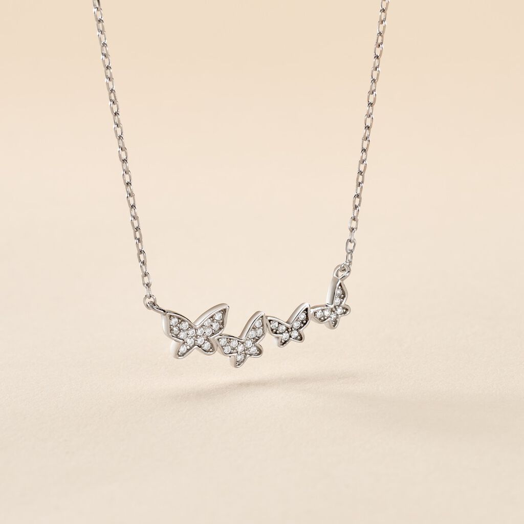 Collier Wilkie Argent Blanc Oxyde De Zirconium - Colliers fantaisie Femme | Histoire d’Or