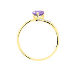 Bague Eva Or Jaune Amethyste Et Diamant - Bagues solitaires Femme | Histoire d&rsquo;Or