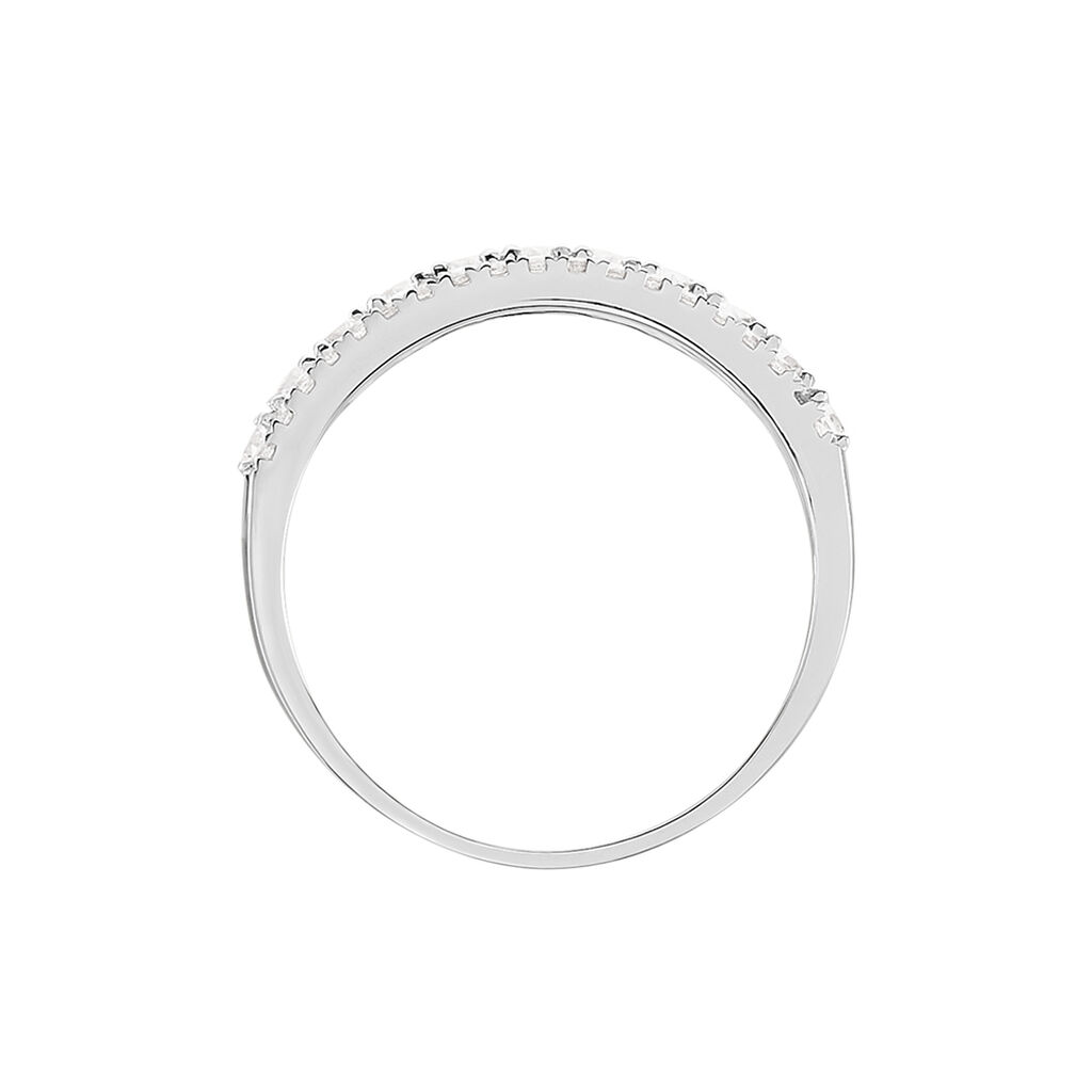 Bague The Crown Or Blanc Oxyde De Zirconium - Bagues avec pierre Femme | Histoire d’Or