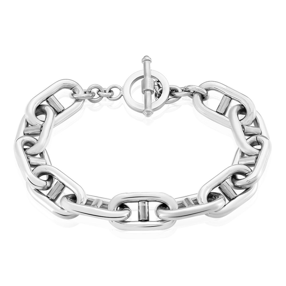 Bracelets fantaisie Acier Marine plate Sans pierre Blanc 19cm - FIBFBW03744  • Histoire d'Or