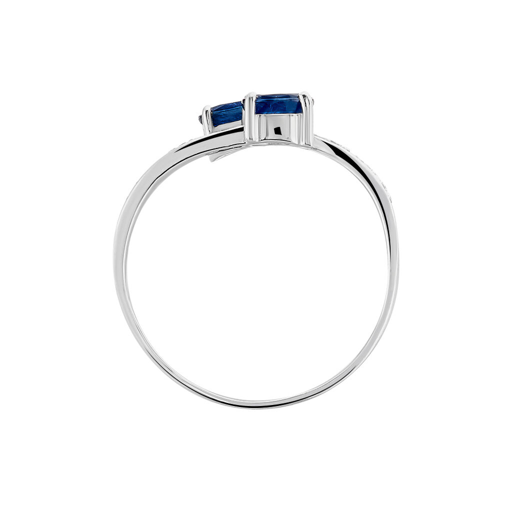 Bague Toi Et Moi Or Blanc Saphir Et Diamant - Bagues avec pierre Femme | Histoire d&rsquo;Or