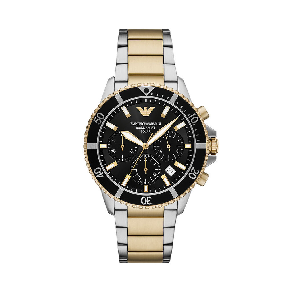 Montre Emporio Armani World Explorer Noir - Montres solaires Homme | Histoire d&rsquo;Or