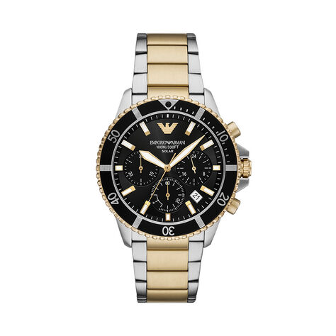 Montre Emporio Armani World Explorer Noir - Montres solaires Homme | Histoire d&rsquo;Or