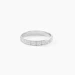 Alliance Marya Carree Diamantee Ruban Plat Or Blanc - Alliances Unisex | Histoire d&rsquo;Or
