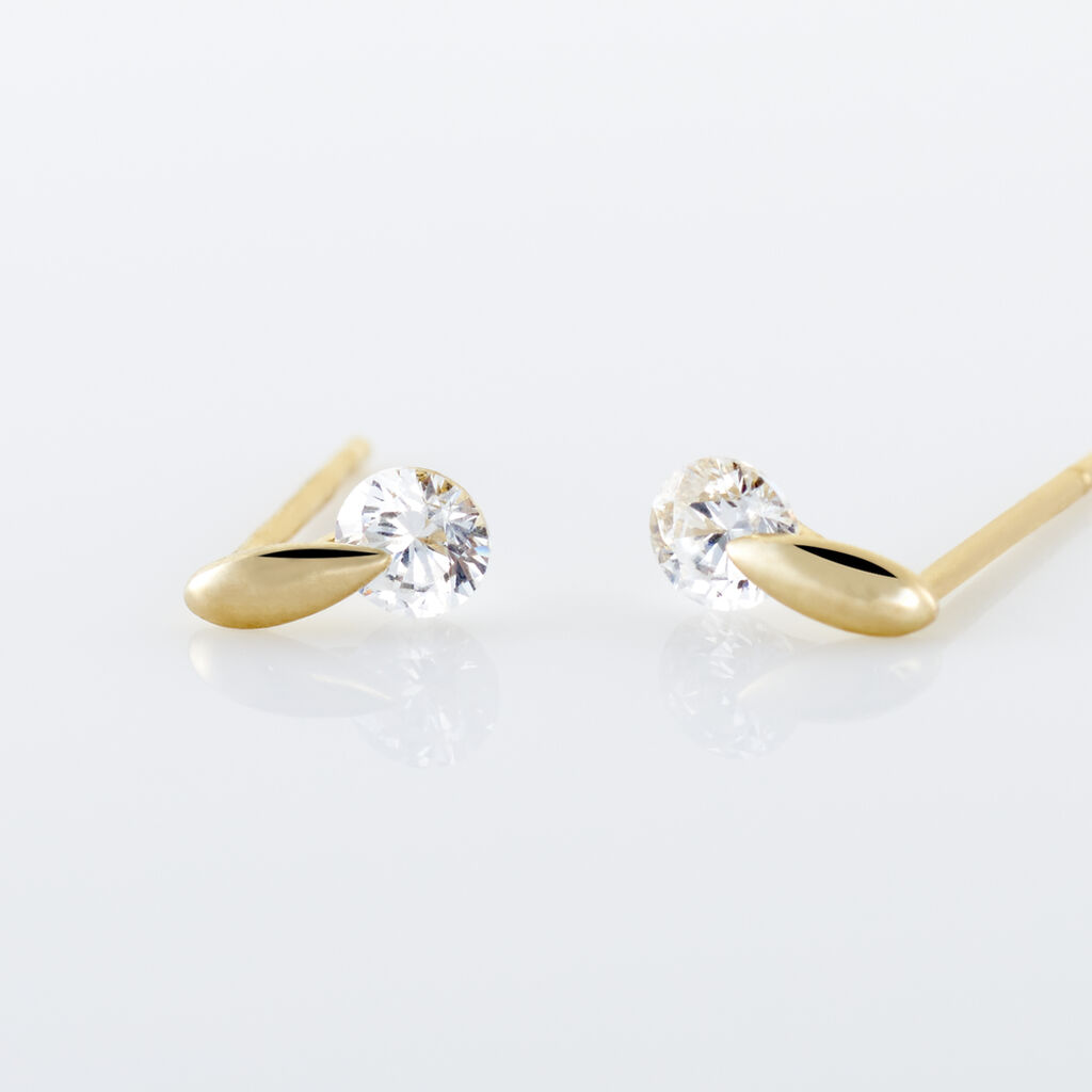 Boucles D'oreilles Pendantes Clementa Or Jaune Oxyde De Zirconium - Boucles d'oreilles pendantes Femme | Histoire d’Or