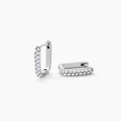 Créoles Aselya Argent Blanc Oxyde De Zirconium - Boucles d'oreilles créoles Femme | Histoire d’Or