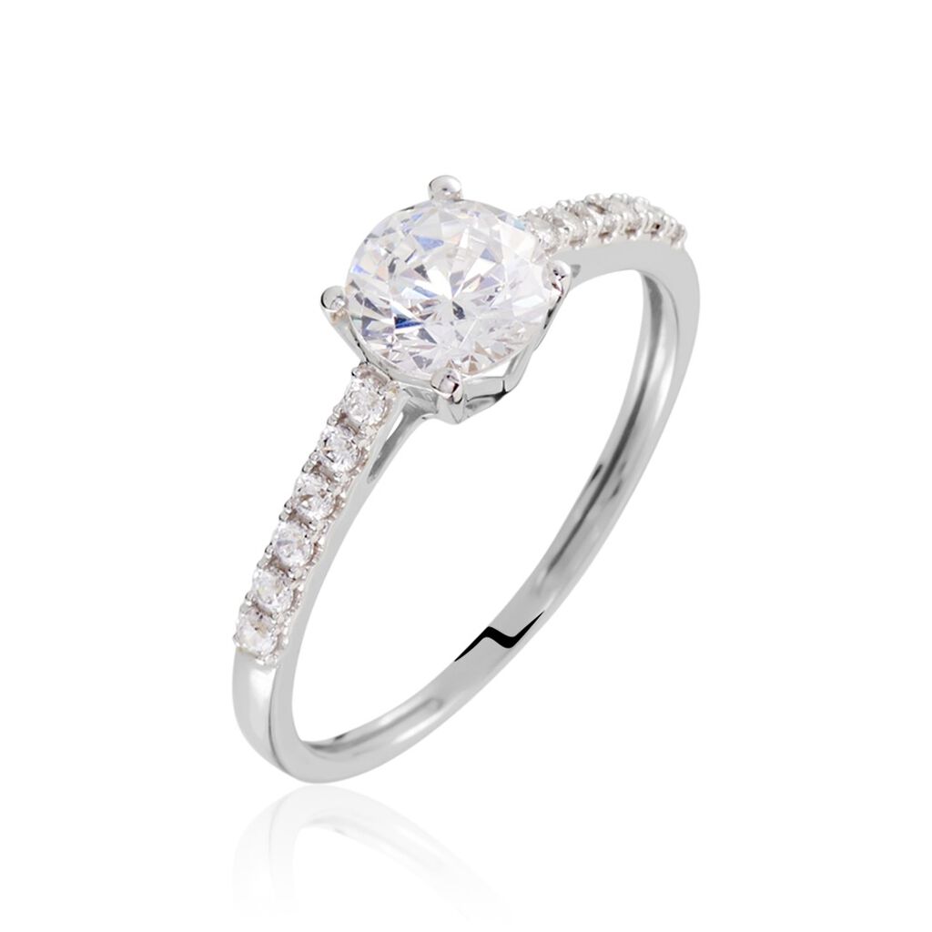Bague Manon Or Blanc Oxyde - Bagues solitaires Femme | Histoire d&rsquo;Or
