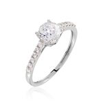 Bague Manon Or Blanc Oxyde - Bagues solitaires Femme | Histoire d&rsquo;Or