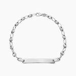 Bracelet Identite Argent Blanc Carrus - Gourmettes Homme | Histoire d&rsquo;Or