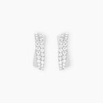 Boucles D'oreilles Puces Aglae Or Blanc Oxyde De Zirconium - Clous d'oreilles Femme | Histoire d&rsquo;Or