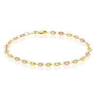 Bracelet Dami Maille Grain De Café Or Tricolore