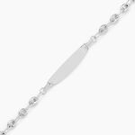 Bracelet Identit&eacute; Evin Maille Grain De Cafe Or Blanc - Bracelets Communion Enfant | Histoire d&rsquo;Or