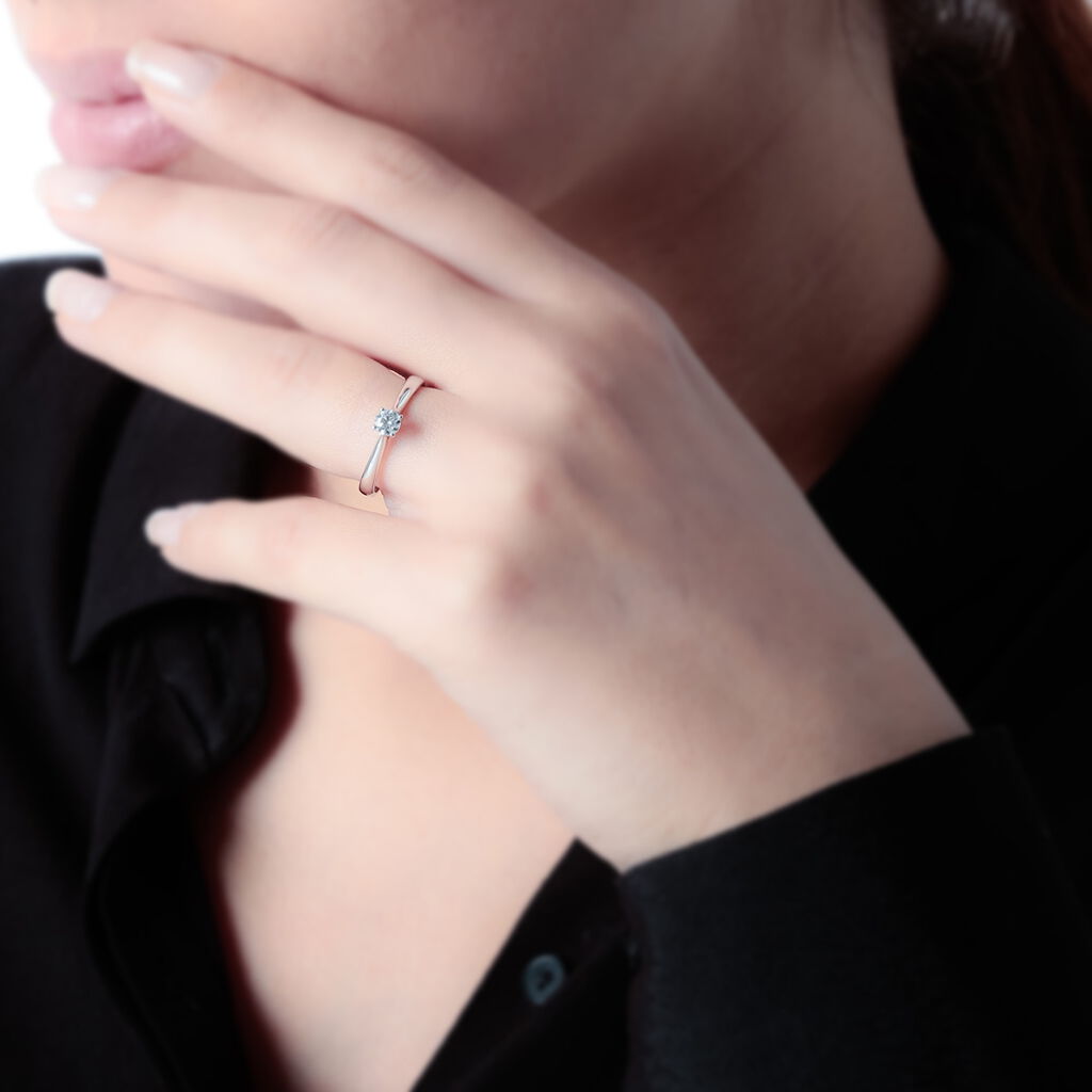 Bague Solitaire Victoria Or Blanc Diamant - Bagues solitaires Femme | Histoire d’Or