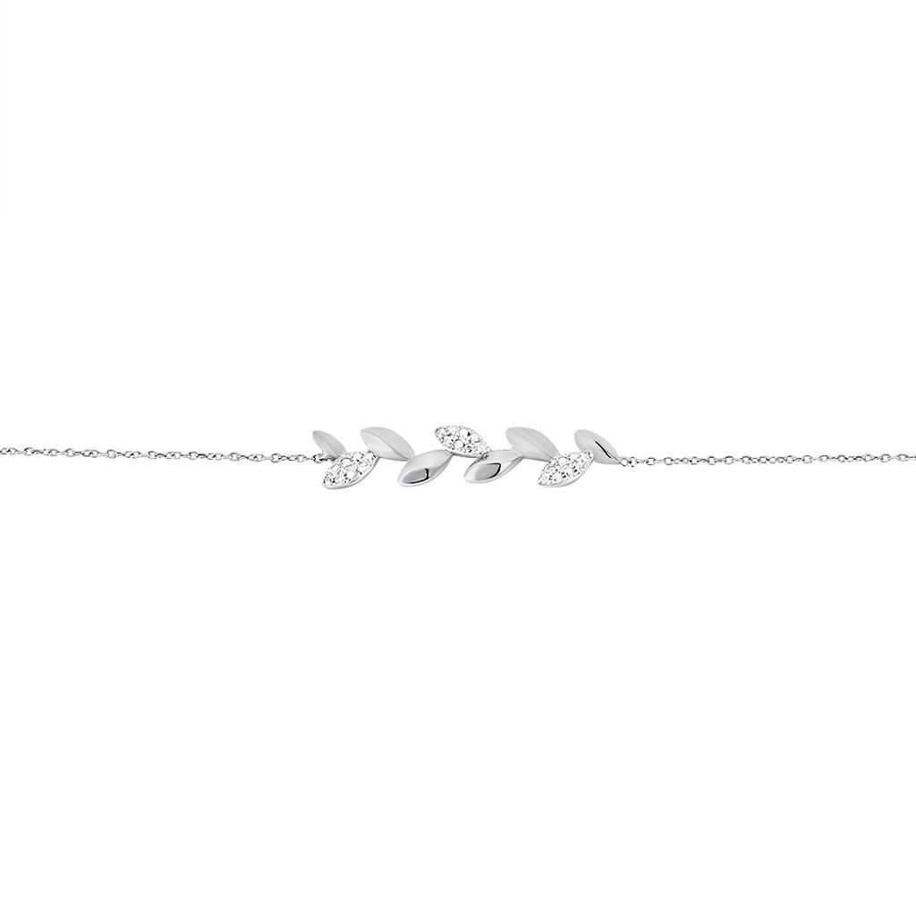 Bracelet Anthea Or Blanc Diamant - Bracelets Plume Femme | Histoire d&rsquo;Or