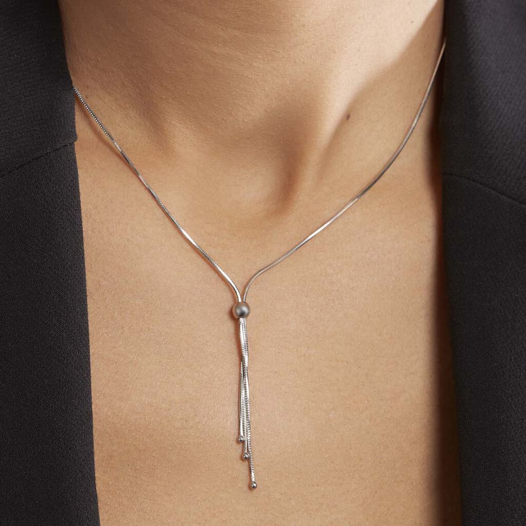Collier Giorgia Argent Blanc - Colliers fantaisie Femme | Histoire d’Or