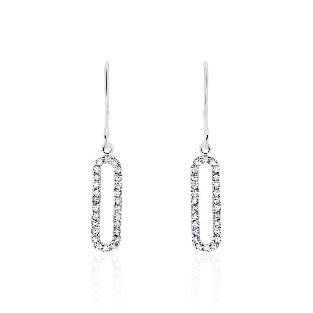 Boucles D'oreilles Pendantes Isabel Argent Blanc Oxyde De Zirconium - Boucles d'oreilles fantaisie Femme | Histoire d’Or