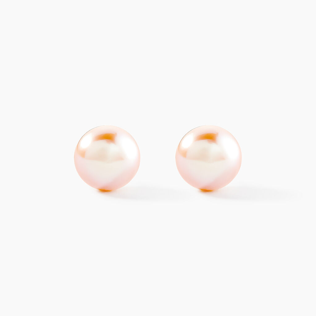 Boucles D'oreilles Puces Ursulina Or Jaune Perle De Culture - Clous d'oreilles Femme | Histoire d’Or