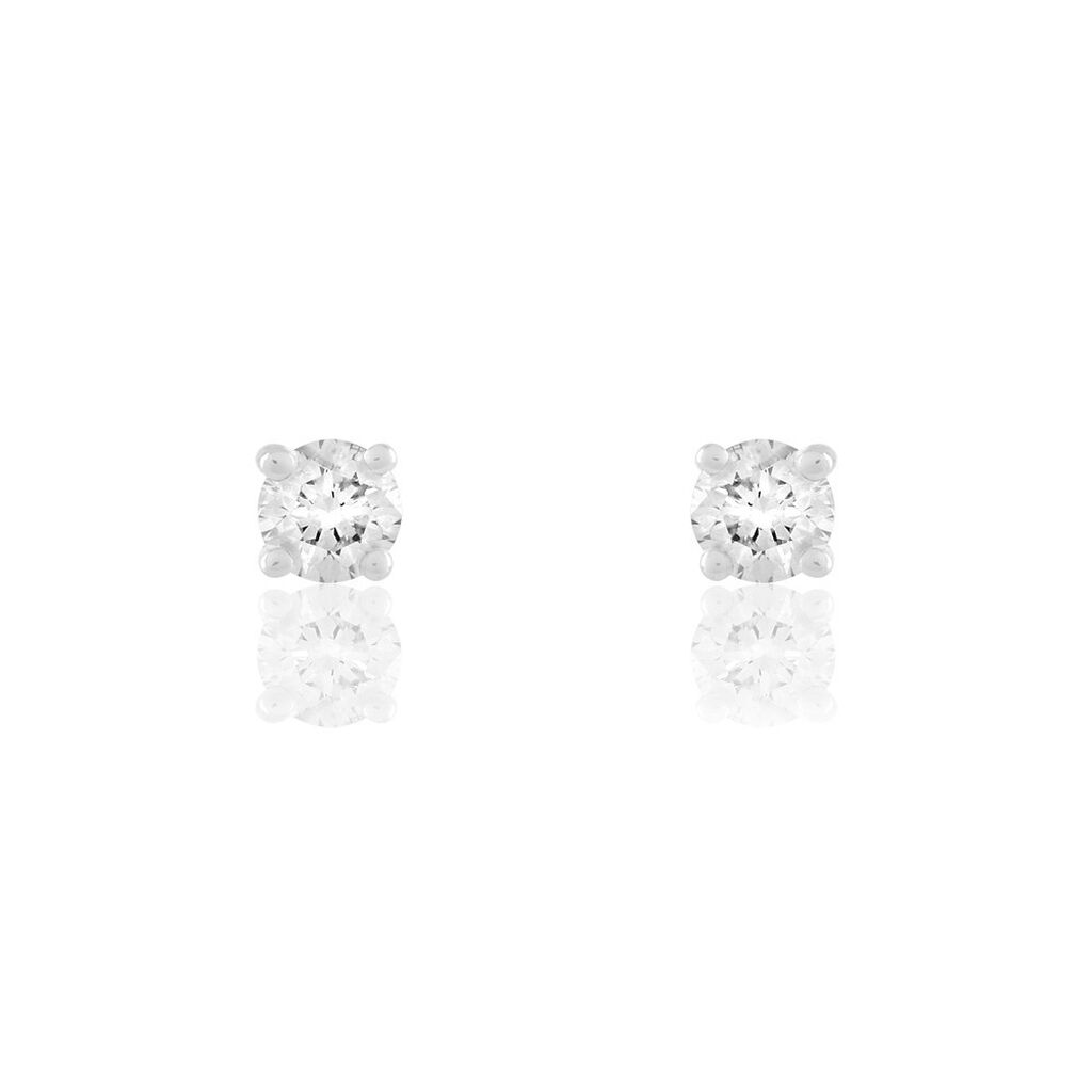 Boucles D'oreilles Puces Victoria Or Blanc Diamant - Clous d'oreilles Femme | Histoire d’Or