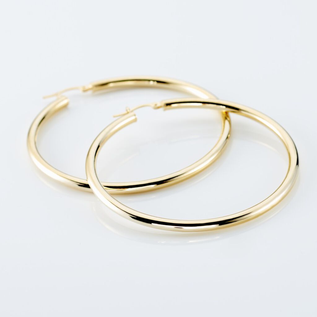 Créoles Or Jaune Rond - Boucles d'oreilles créoles Femme | Histoire d’Or