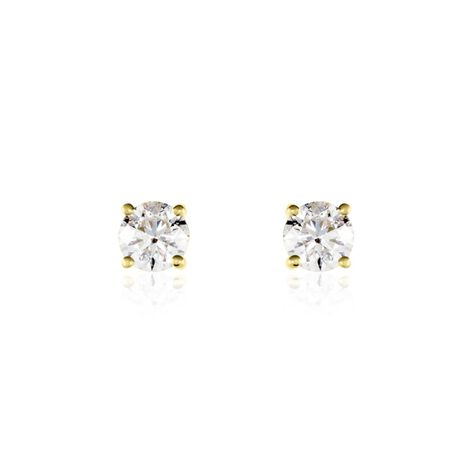 Boucles D'oreilles Puces Victoria Or Jaune Diamant - Clous d'oreilles Famille | Histoire d’Or