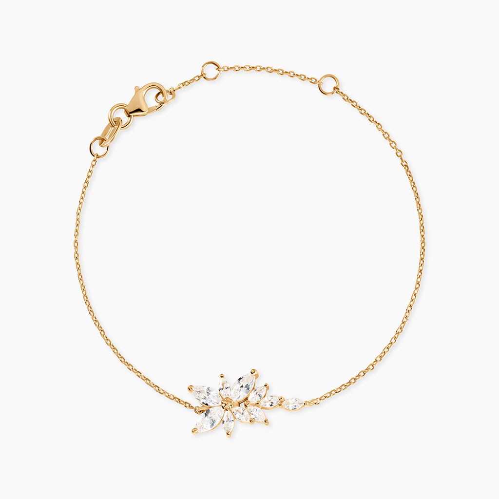 Bracelet Waouh Plaqu&eacute; Or Jaune Oxyde De Zirconium - Bracelets Femme | Histoire d&rsquo;Or